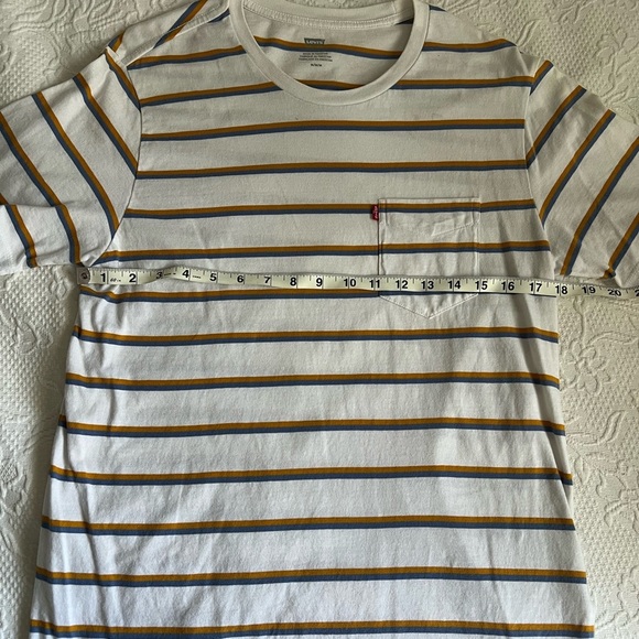 Levi's Men's White and Yellow Striped T-Shirt - Picture 4 of 7